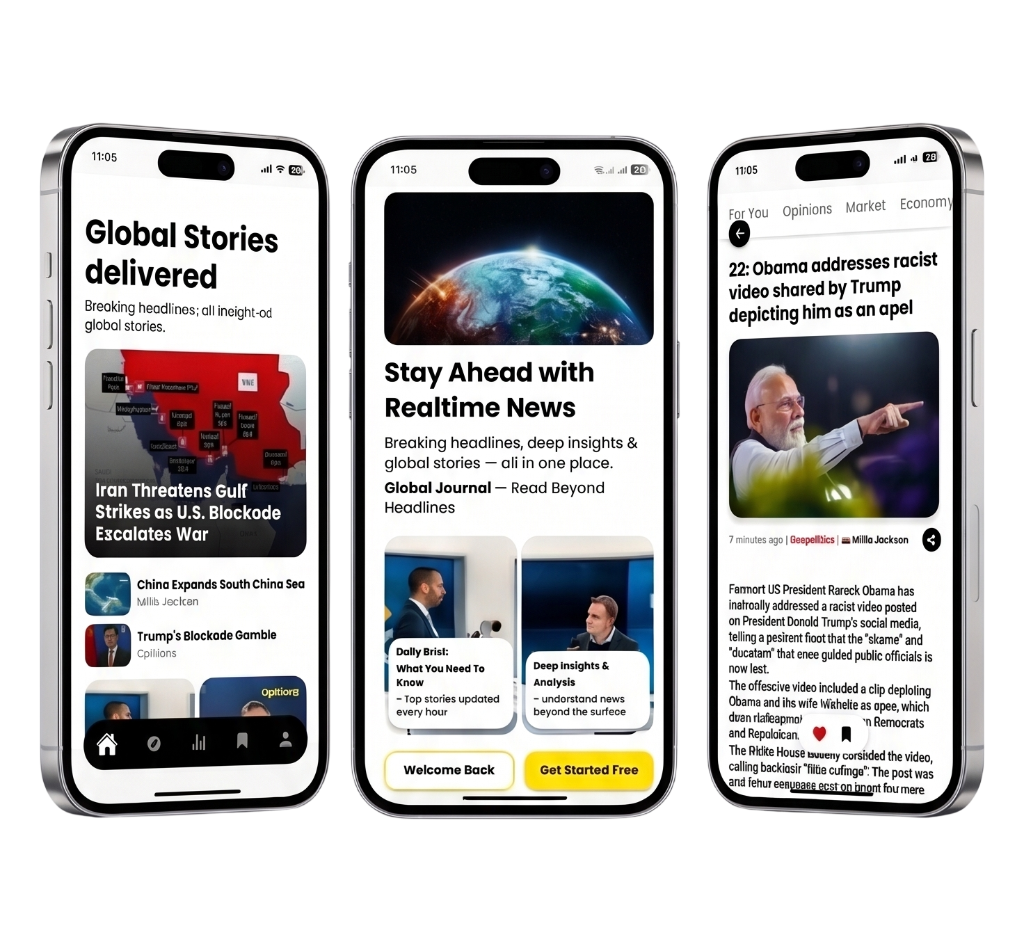 Global Journal App - Mobile News Interface